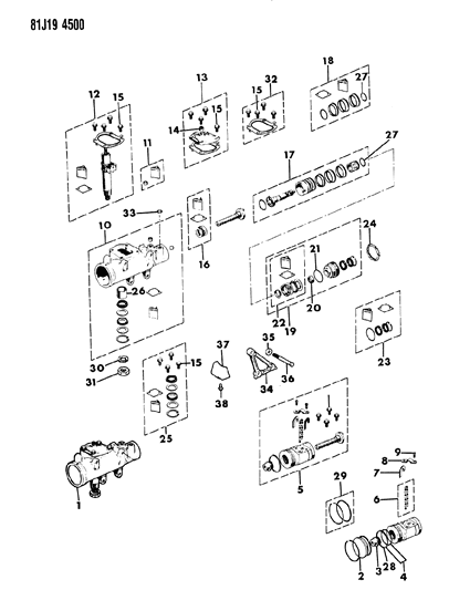 1984 Jeep Wagoneer Gear - Steering Diagram 1