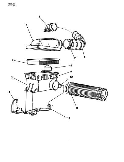 1985 Chrysler LeBaron Base Air Cleaner Diagram 2