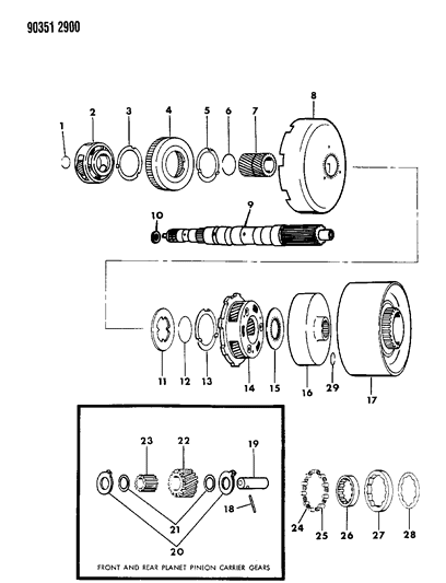 1993 Dodge Dakota Gear Train & Intermediate Shaft Diagram 2