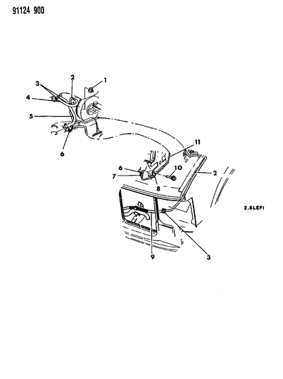 1991 Chrysler Town & Country Plumbing - Heater Diagram 1