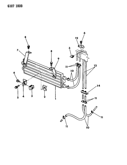 1986 Chrysler LeBaron Base Oil Cooler - Auxiliary Diagram
