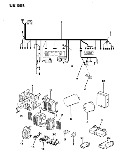 Fuse Panel - Instrument Panel Wiring - 1989 Jeep Cherokee