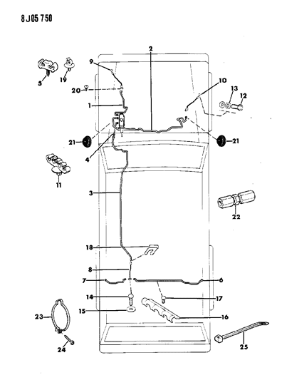 1987 Jeep Wagoneer Lines & Hoses, Brake Diagram 2