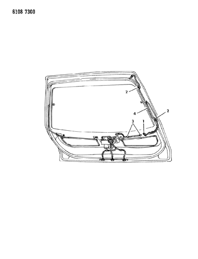 1986 Chrysler LeBaron GTS Wiring - Liftgate Diagram