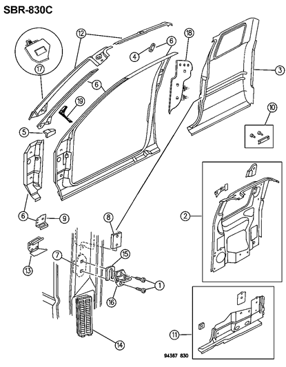 1995 Dodge Ram 3500 Aperture Panel Bodyside Extended Cab Diagram