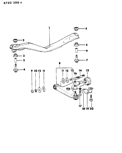 1986 Dodge Colt Arm, Lower Front Suspension Diagram