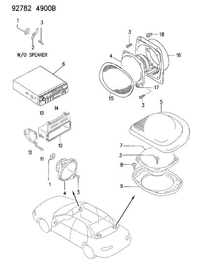 1994 Dodge Colt Speakers & Radio Diagram