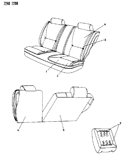 1987 Chrysler LeBaron Rear Seat Diagram 1