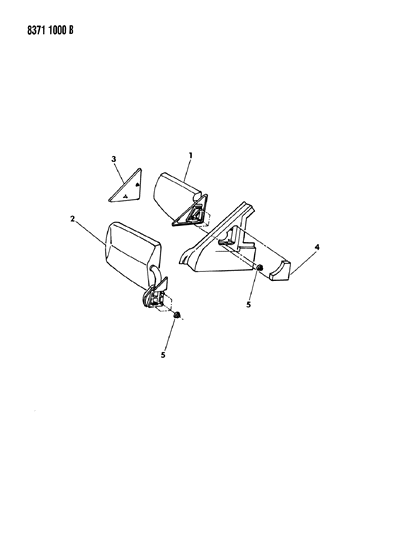 1988 Dodge Dakota Mirror - Exterior Diagram