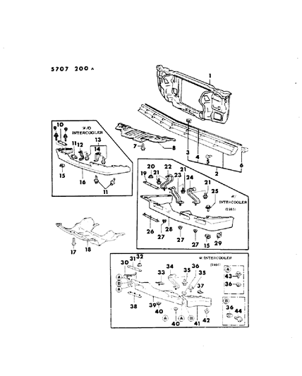 1986 Dodge Conquest Screw Diagram for MS350144