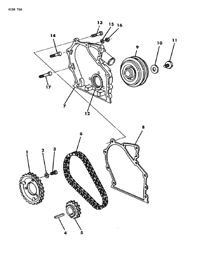 1984 Dodge Rampage Timing Chain, Sprockets Diagram