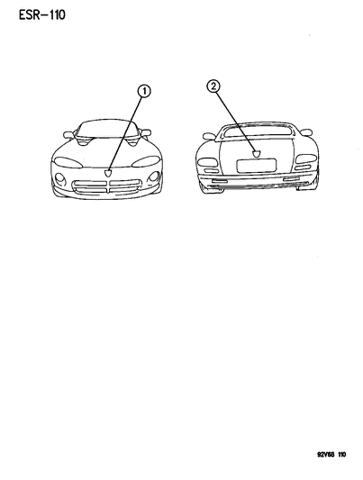 1993 Dodge Viper Nameplate Diagram for GM69SX3