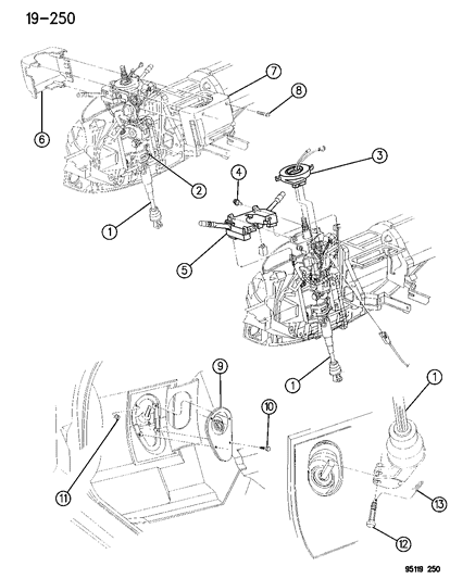 1995 Dodge Stratus Column, Steering, Upper And Lower Diagram