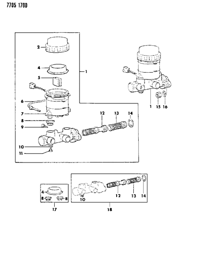 1987 Dodge Raider Brake Master Cylinder Diagram