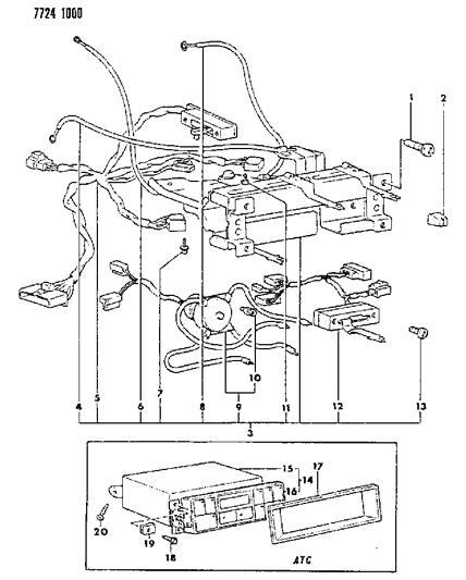 1987 Chrysler Conquest Controls, Heater & Air Conditioner Diagram