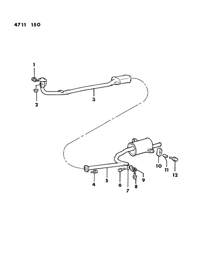 1984 Dodge Colt Exhaust System Diagram 1