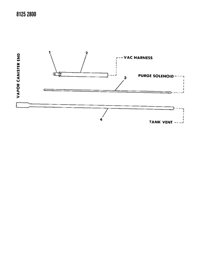 1988 Dodge Omni Vapor Canister Hose Harness Diagram 3