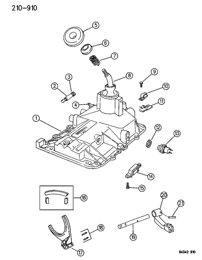 1996 Dodge Ram 3500 Shift Forks & Rails Diagram