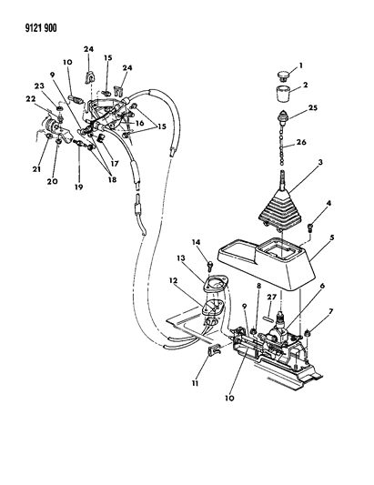 1989 Dodge Caravan Controls, Gearshift Diagram