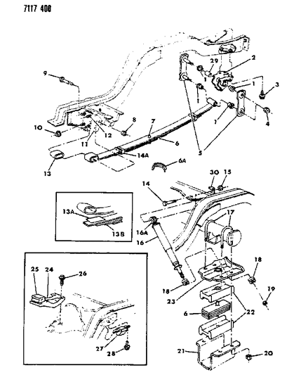 1987 Dodge Diplomat Suspension - Rear Diagram