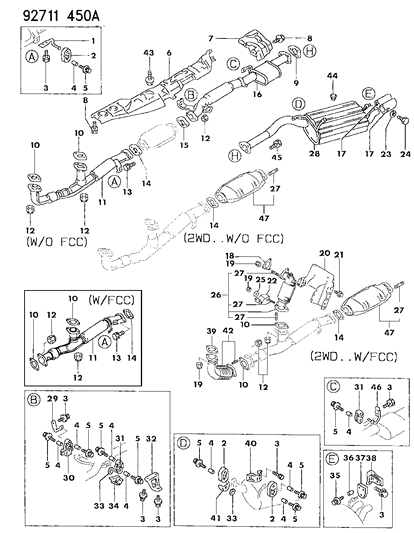 1994 Dodge Stealth Nut-Catalytic CONVERTOR Diagram for MB059333