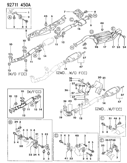 1994 Dodge Stealth Gasket-Catalytic Converter Diagram for MR126819