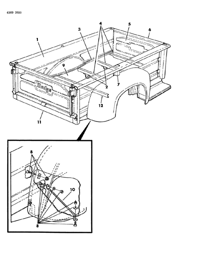 1984 Dodge Ramcharger Express Box - Utiline Diagram
