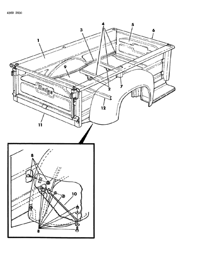 1985 Dodge W350 Express Box - Utiline Diagram