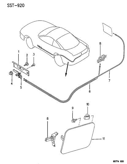 1996 Dodge Stealth Fuel Filler Diagram