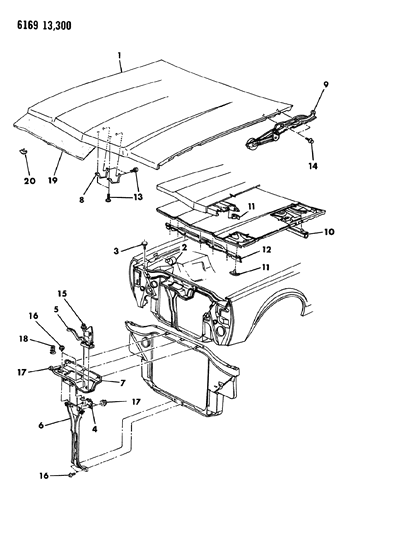 1986 Dodge Diplomat Hood Diagram