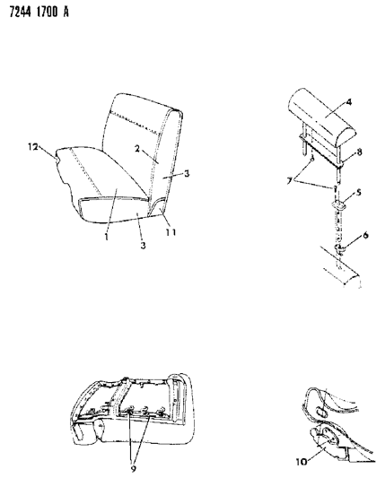 1987 Dodge Diplomat Seat - Front Fleet - Police & Others Diagram 2