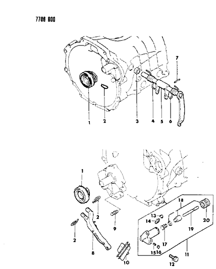 1988 Dodge Raider Bearing-Bearing,Clutch RELEA Diagram for MD703270