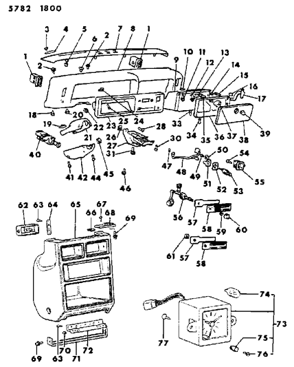 1986 Dodge Ram 50 Instrument Panel Diagram