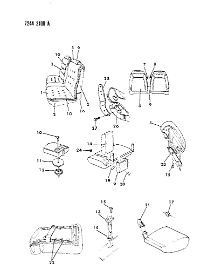 1987 Dodge Diplomat Front Seat Diagram 2