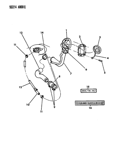 1993 Dodge W250 Fuel Tank Filler Tube Diagram 2