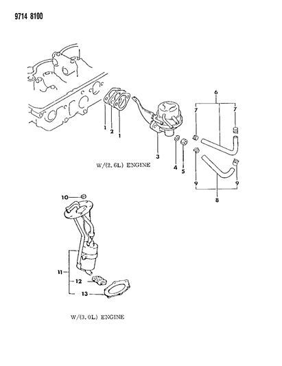 1989 Dodge Raider Fuel Pump Diagram