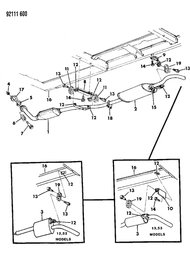 1992 Dodge Grand Caravan Exhaust System Diagram 3
