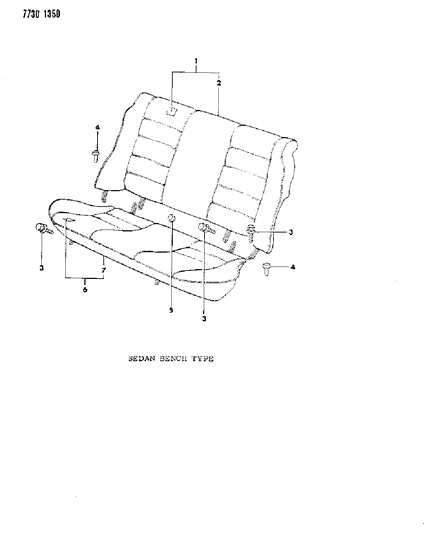 1988 Dodge Colt Rear Seat Diagram 2