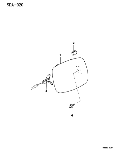 1995 Dodge Avenger Fuel Filler Lid & Lock Diagram