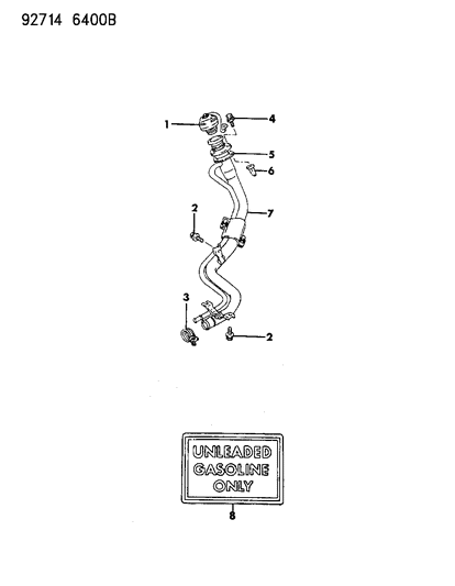 1993 Dodge Ram 50 Fuel Tank Filler Tube Diagram 3