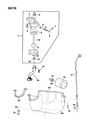 1988 Dodge Dakota Engine Oiling Diagram 1