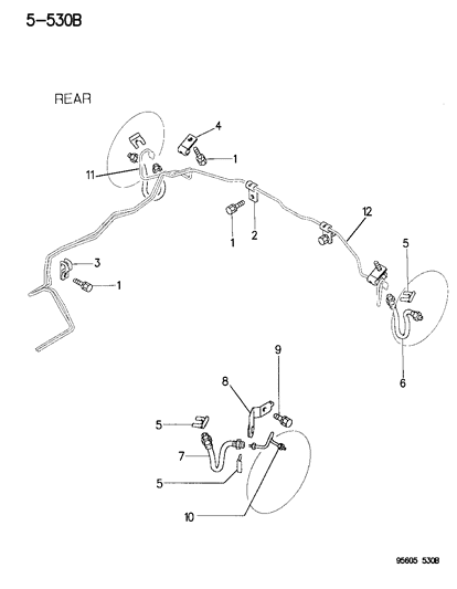 1995 Chrysler Sebring Line-Brake Diagram for MR129761