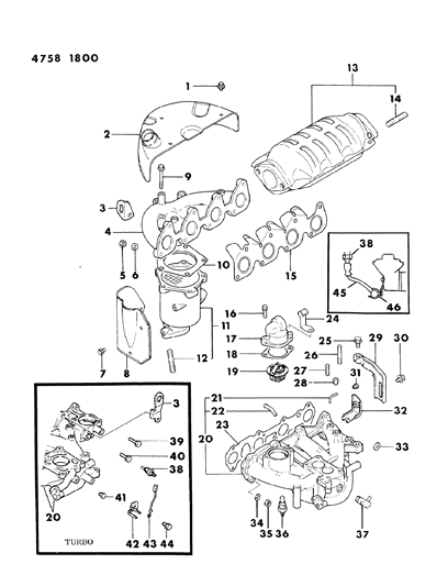 1984 Dodge Conquest Manifolds Diagram 2