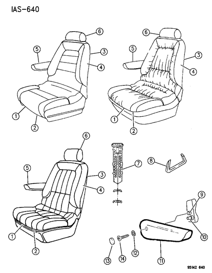 1995 Chrysler Town & Country Rear Seat Diagram 1