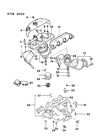 1984 Dodge Ram 50 Tube Pkg-Cooling Water Line Diagram for MD020630