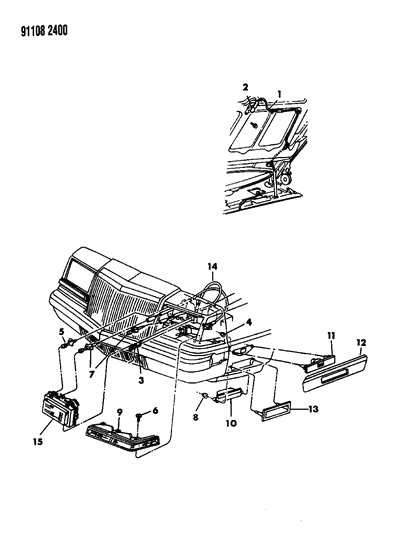 1991 Chrysler New Yorker Lamps - Front Diagram 1