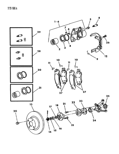 1985 Dodge Caravan Brakes, Front Diagram