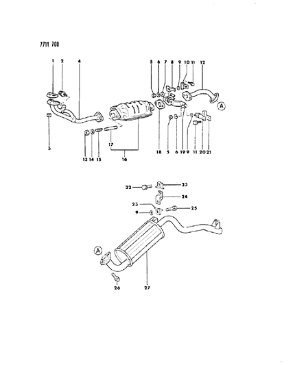 1987 Dodge Raider Exhaust System Diagram