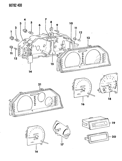 1990 Dodge Colt Instrument Panel Cluster Diagram