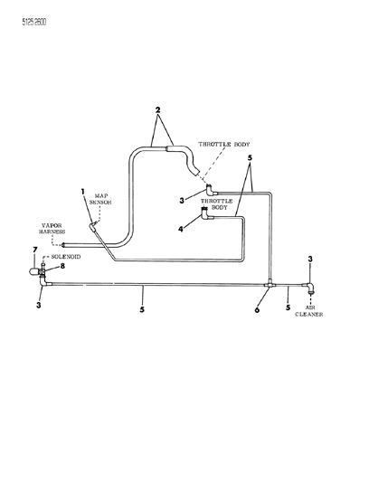 1985 Dodge Aries EGR Hose Harness Diagram 2